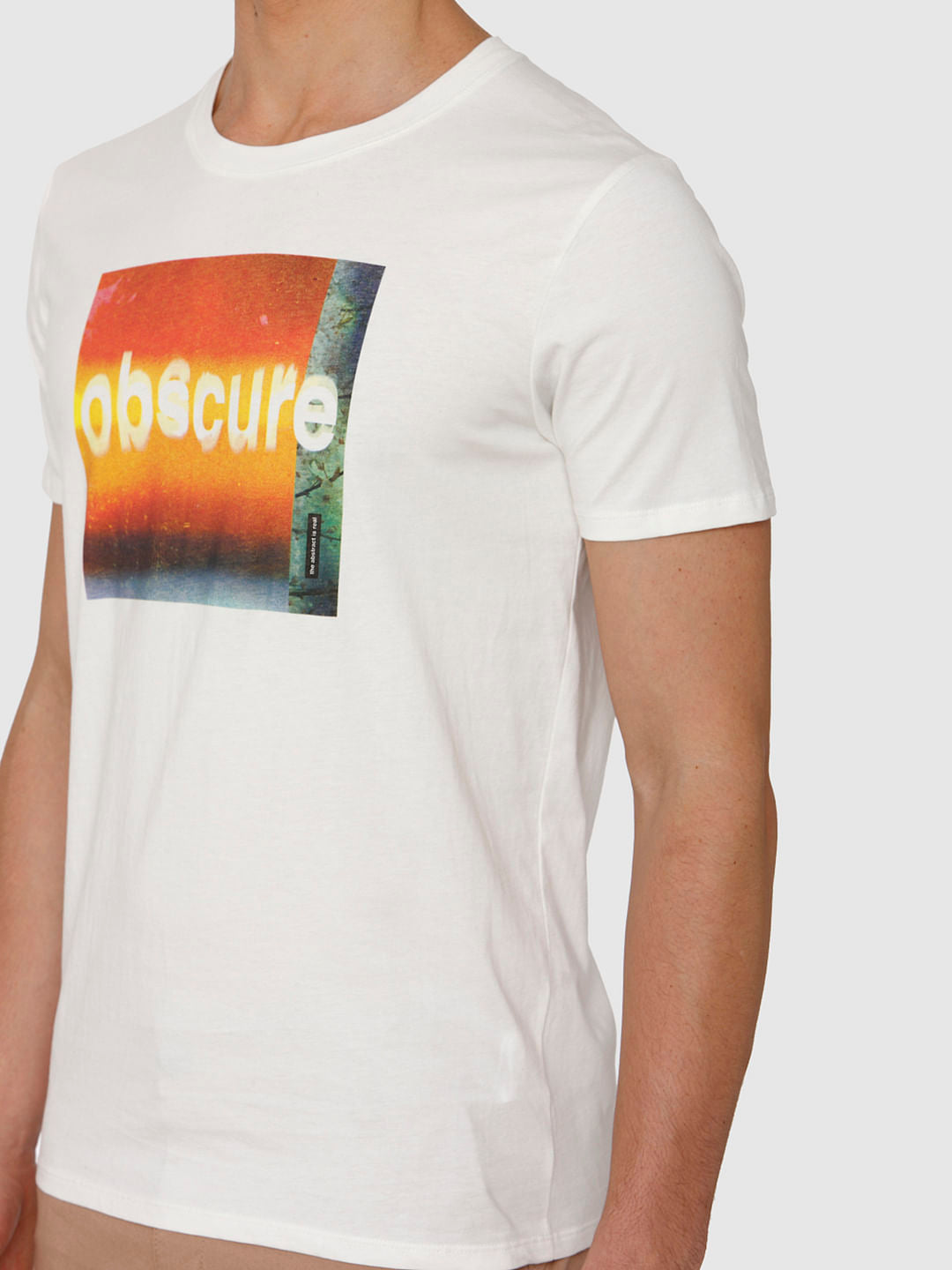 White Graphic Print Crew Neck T-Shirt