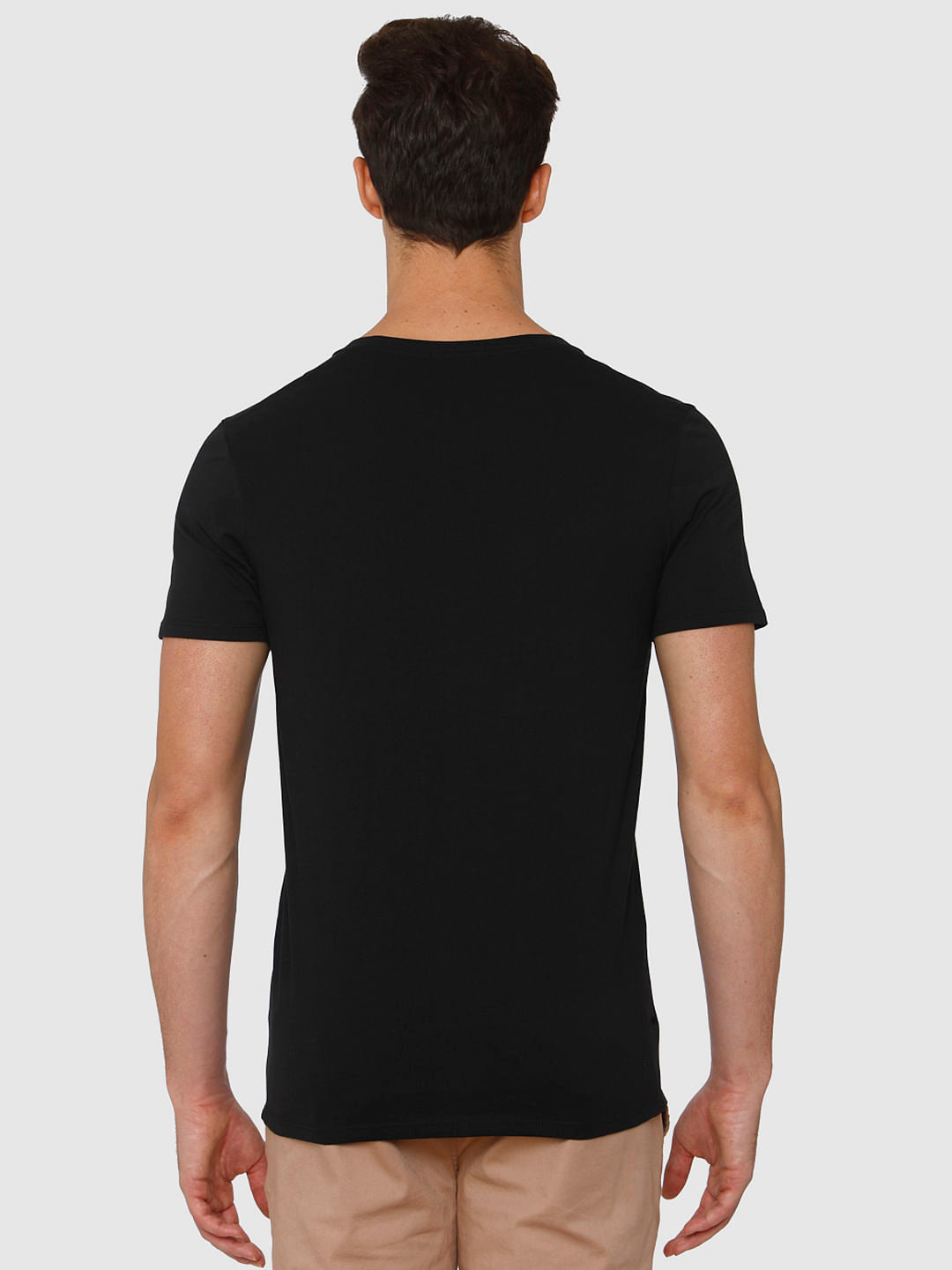 Black Graphic Print Crew Neck T-Shirt
