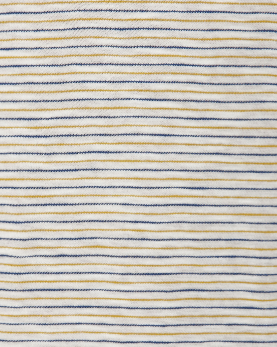 White Striped Raw Edge Crew Neck T-Shirt