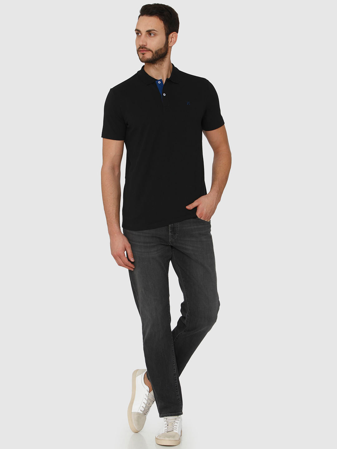Black Polo Neck T-Shirt