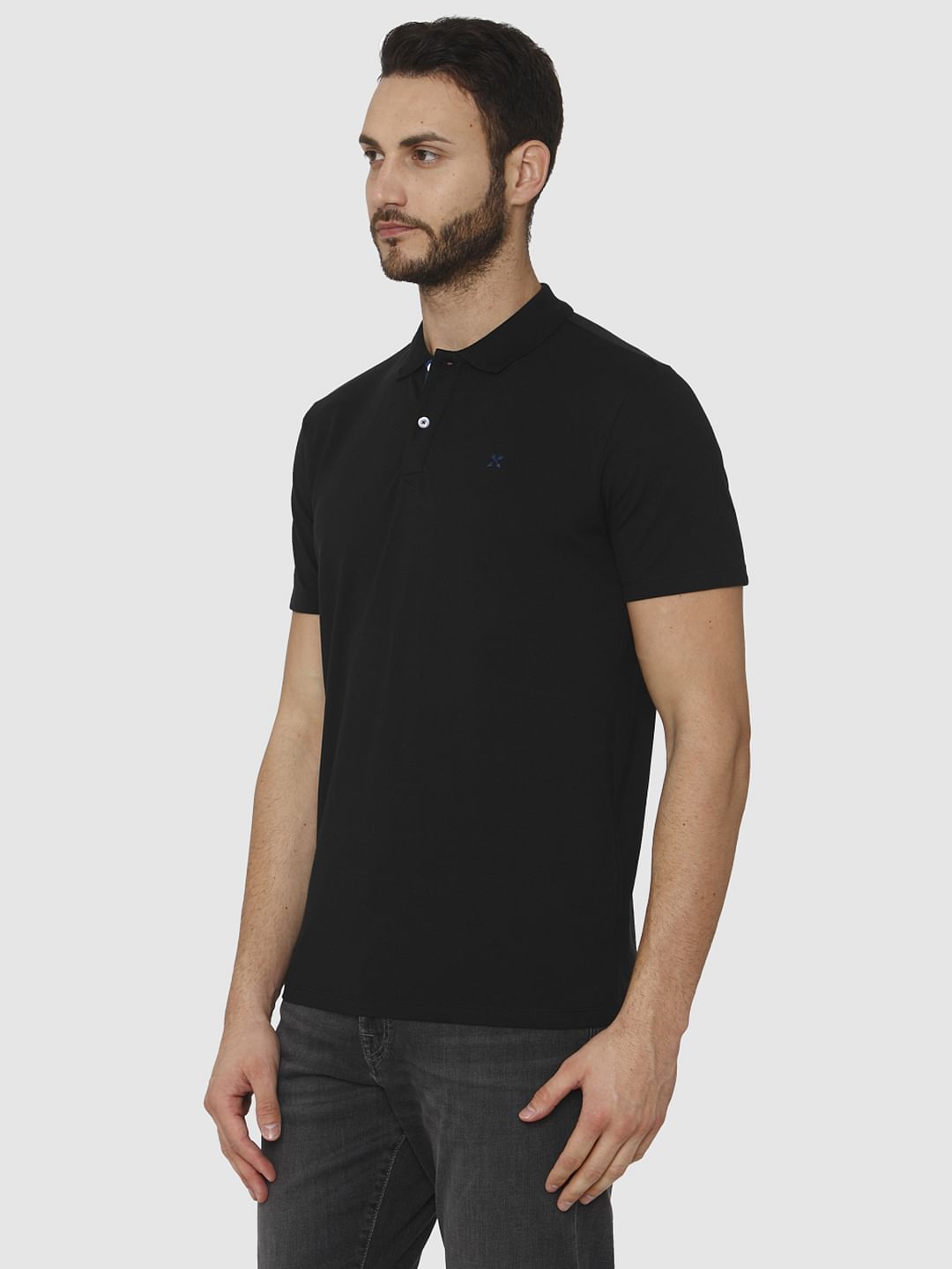 Black Polo Neck T-Shirt