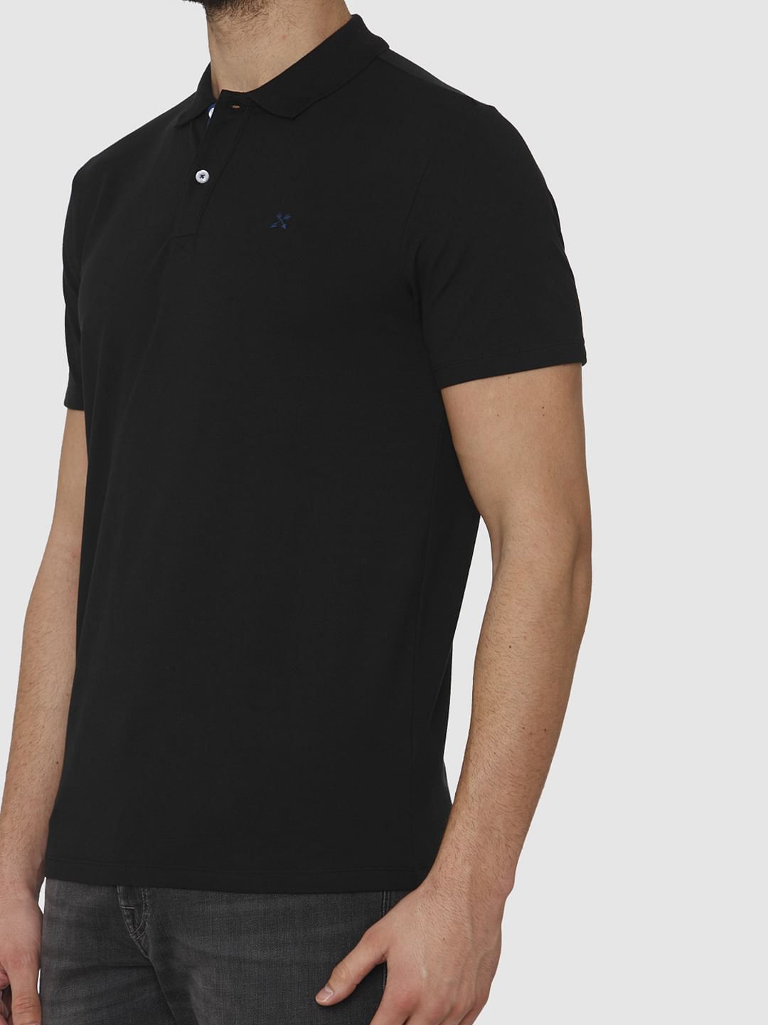 Black Polo Neck T-Shirt