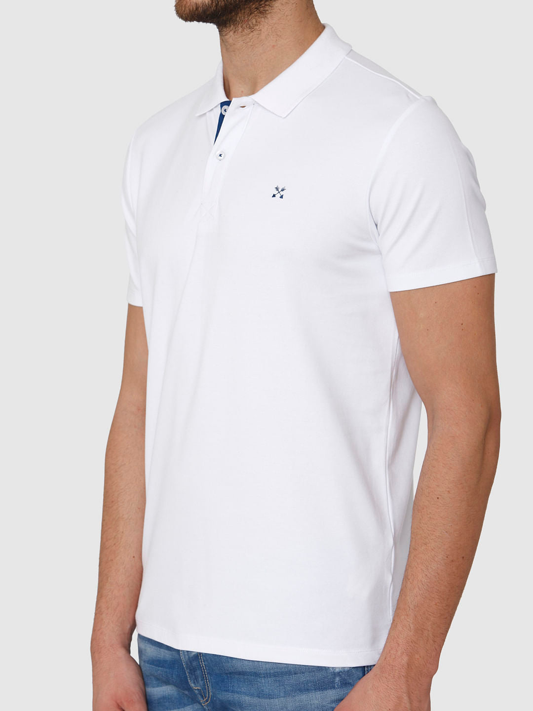 White Polo Neck T-Shirt