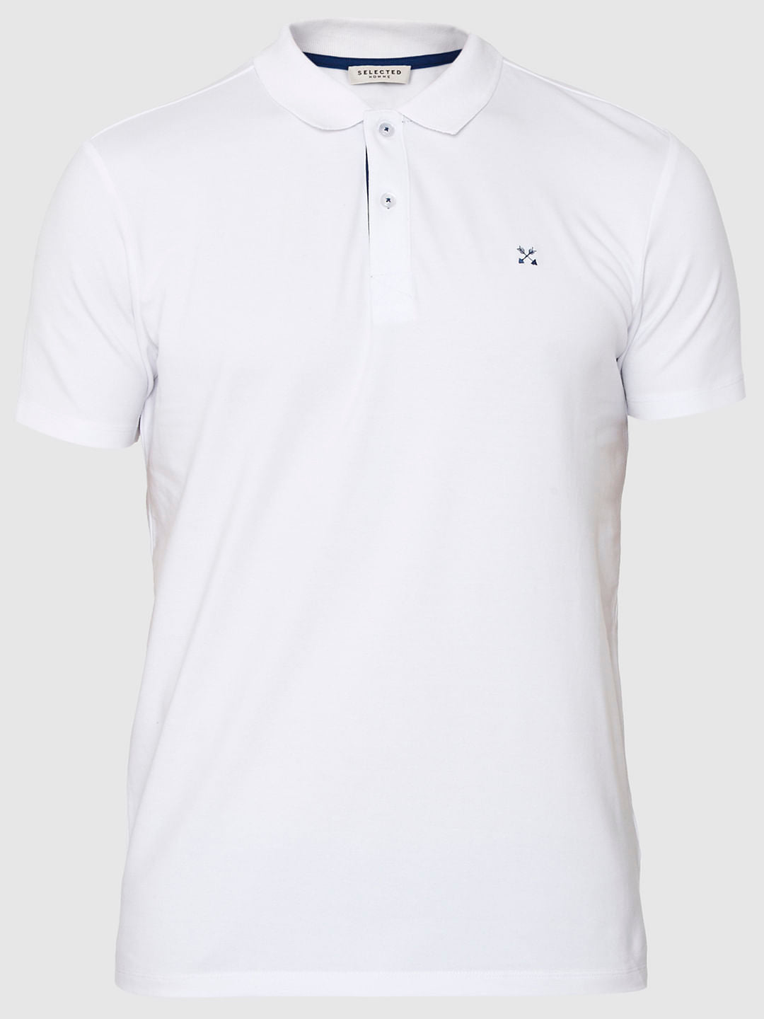 White Polo Neck T-Shirt