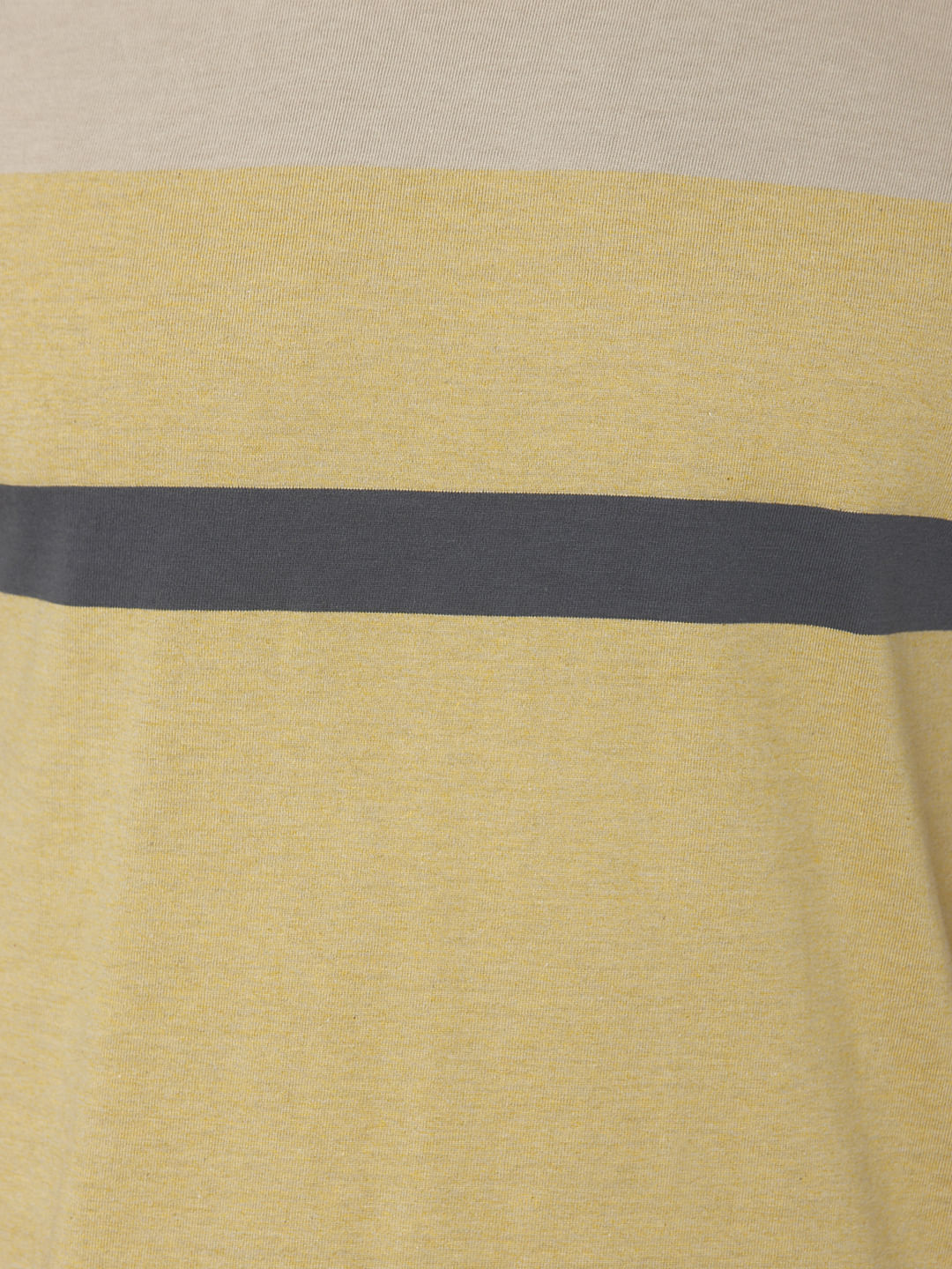 Yellow Colour Blocked Crew Neck T-Shirt