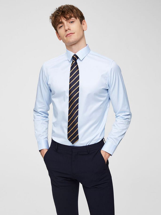 Light Blue Slim Fit Full Sleeves Formal Shirt