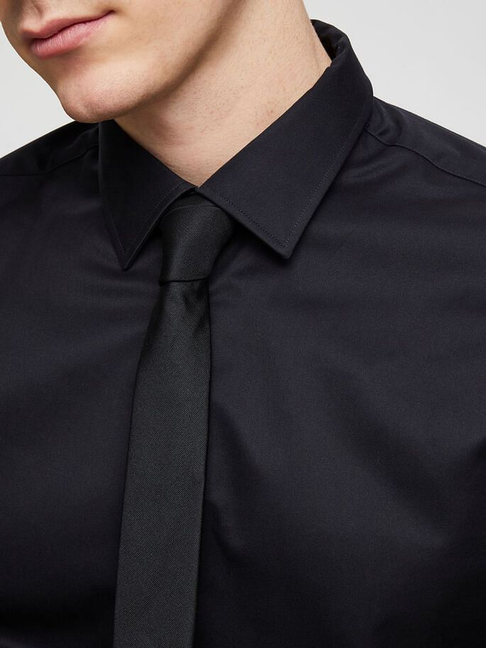 Black Slim Fit Full Sleeves Formal Shirt