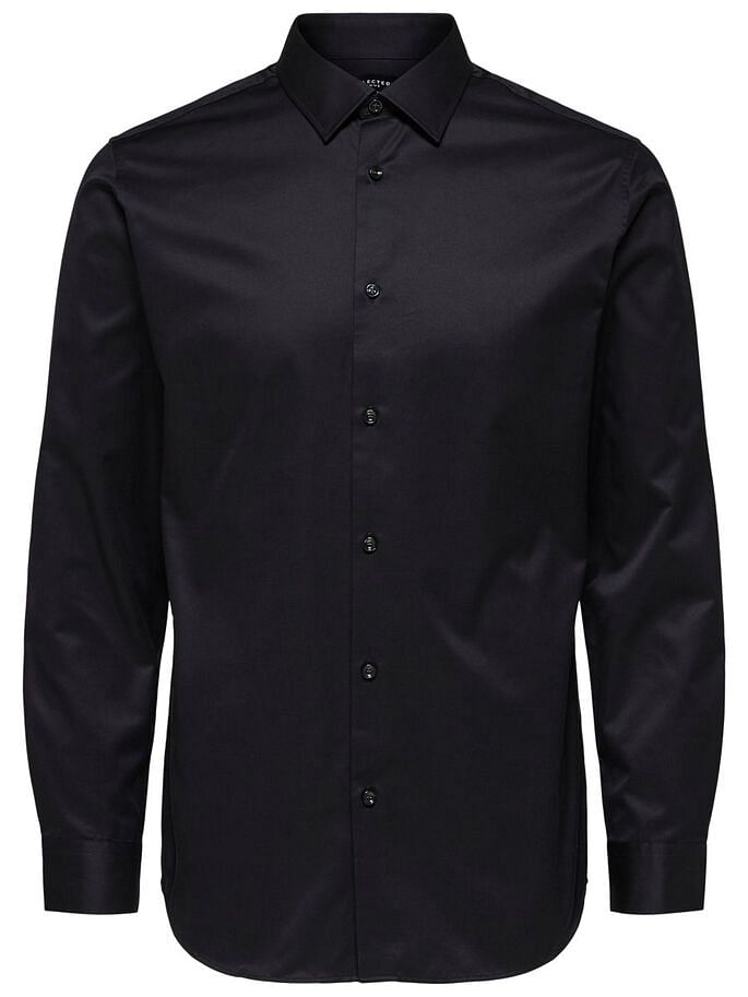Black Slim Fit Full Sleeves Formal Shirt