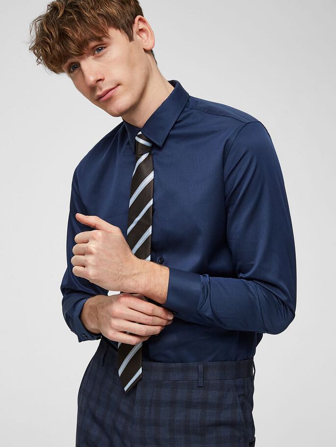 Dark Blue Formal Slim Fit Full Sleeves Shirt