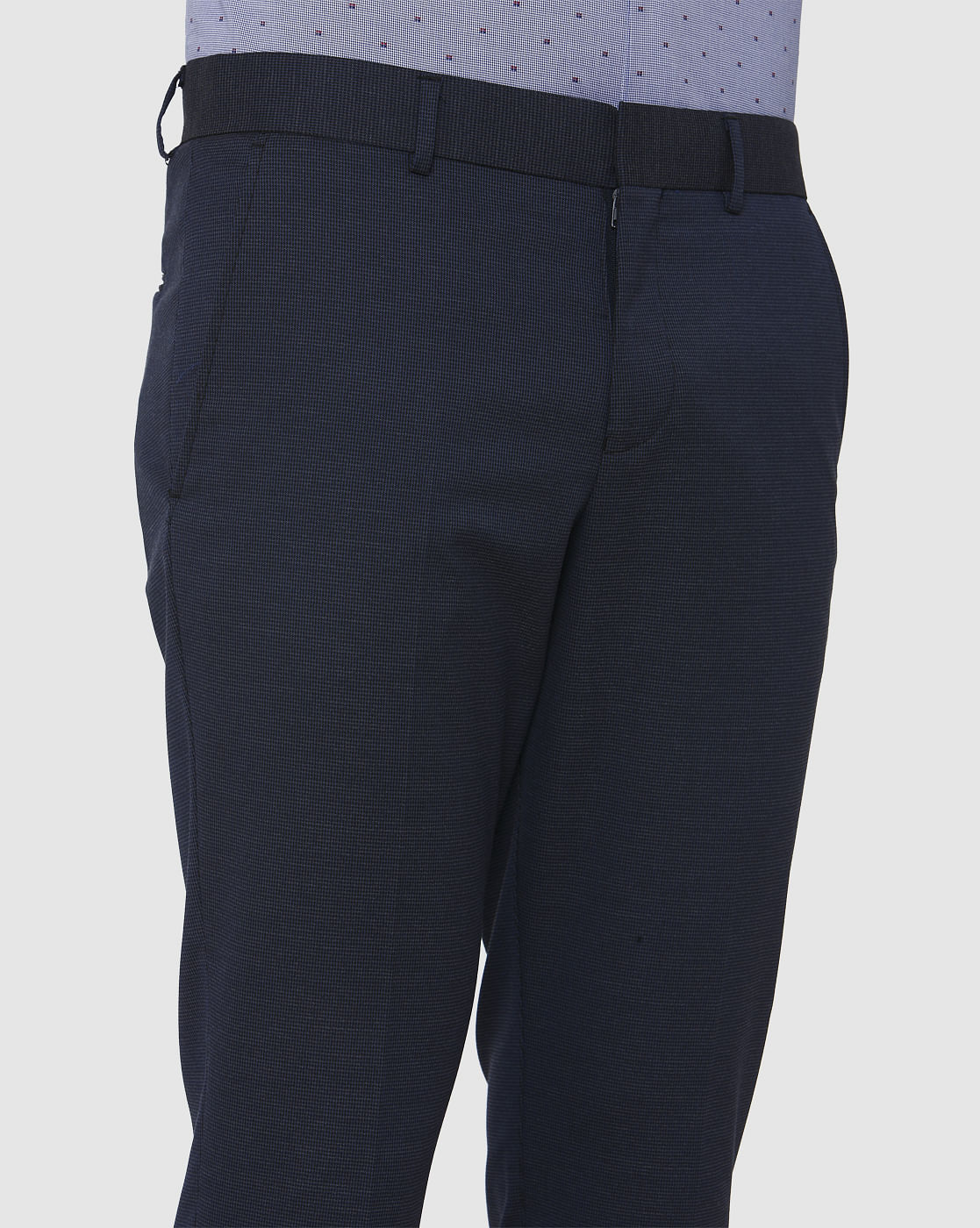 Blue Slim Fit Formal Trousers