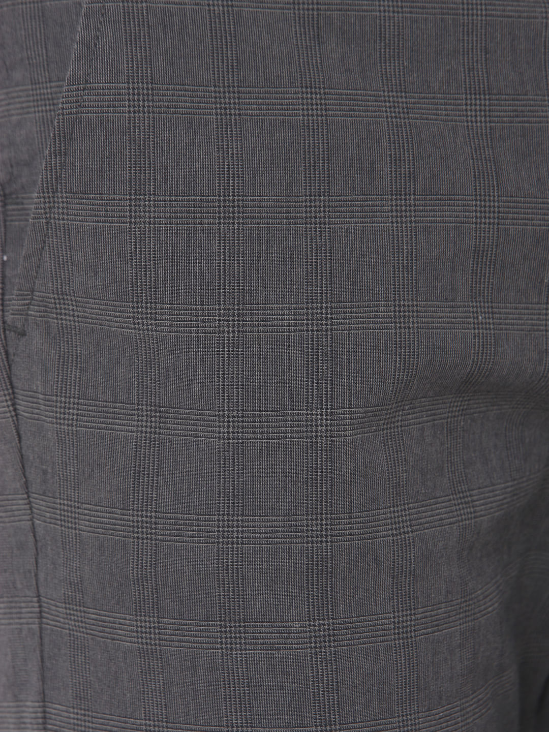 Grey Check Slim Fit Pants