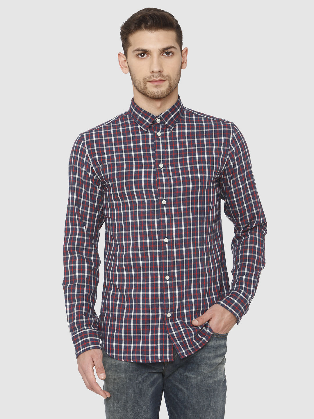 Red Check Full Sleeves Shirt