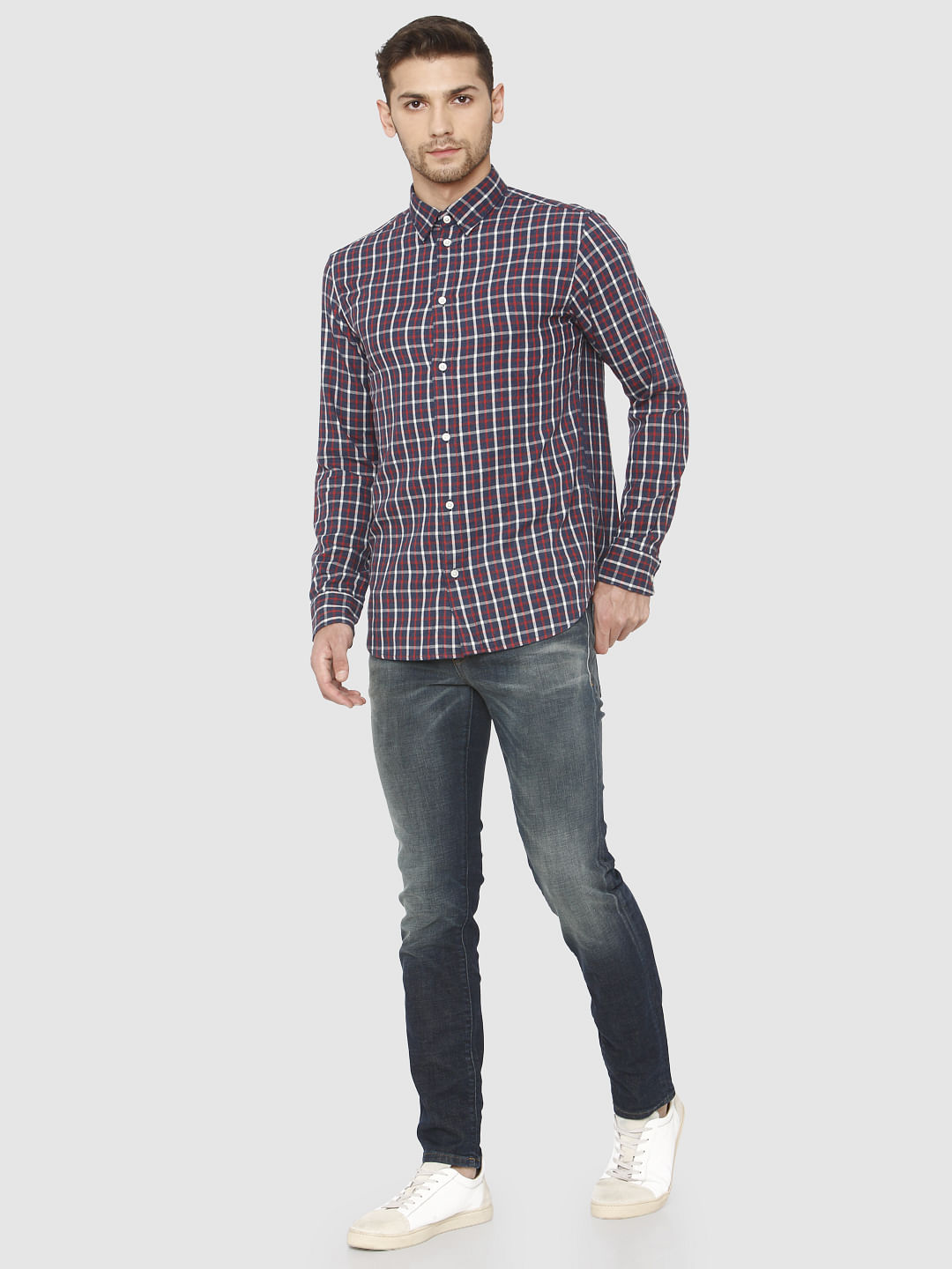 Red Check Full Sleeves Shirt