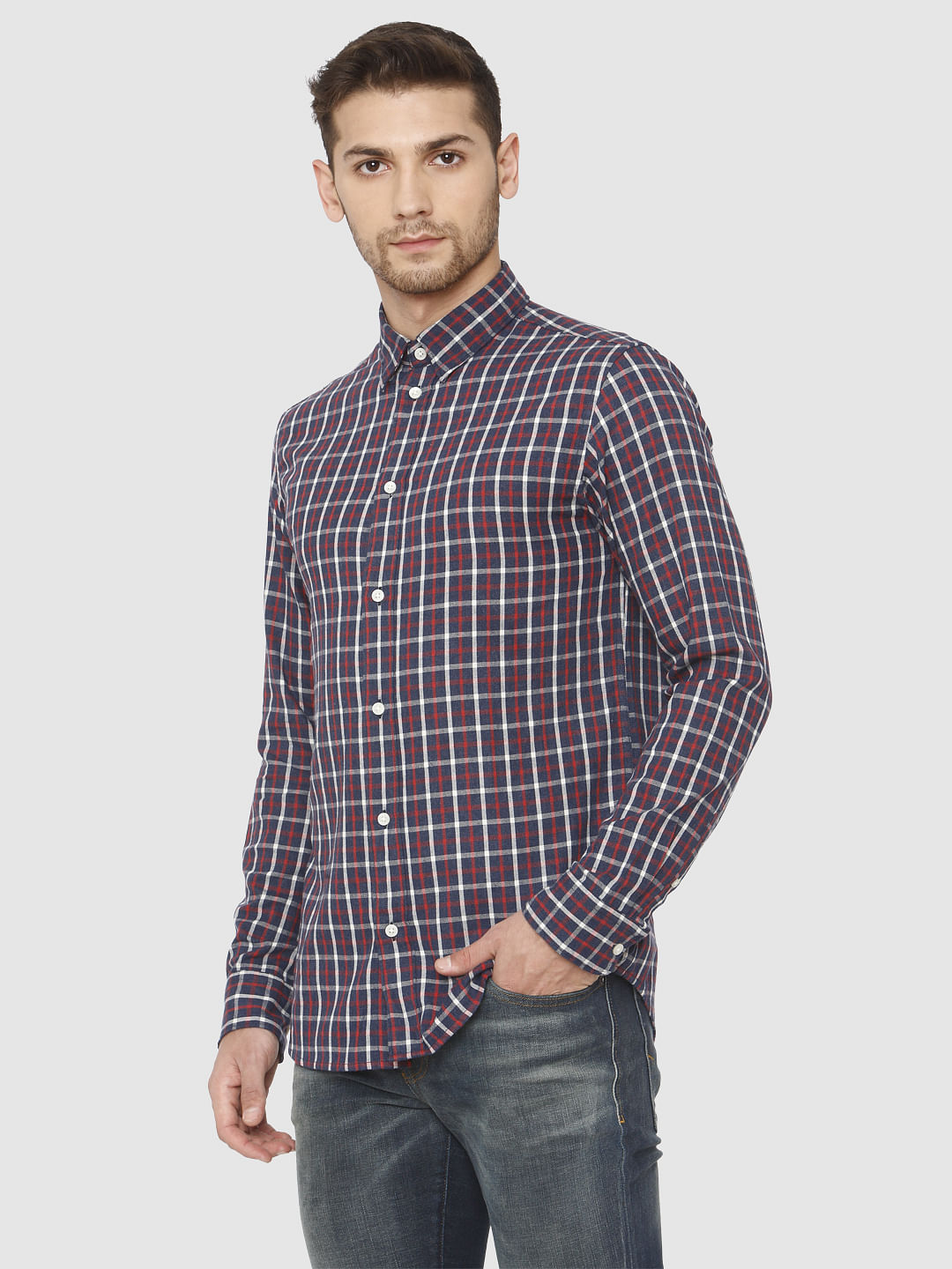 Red Check Full Sleeves Shirt