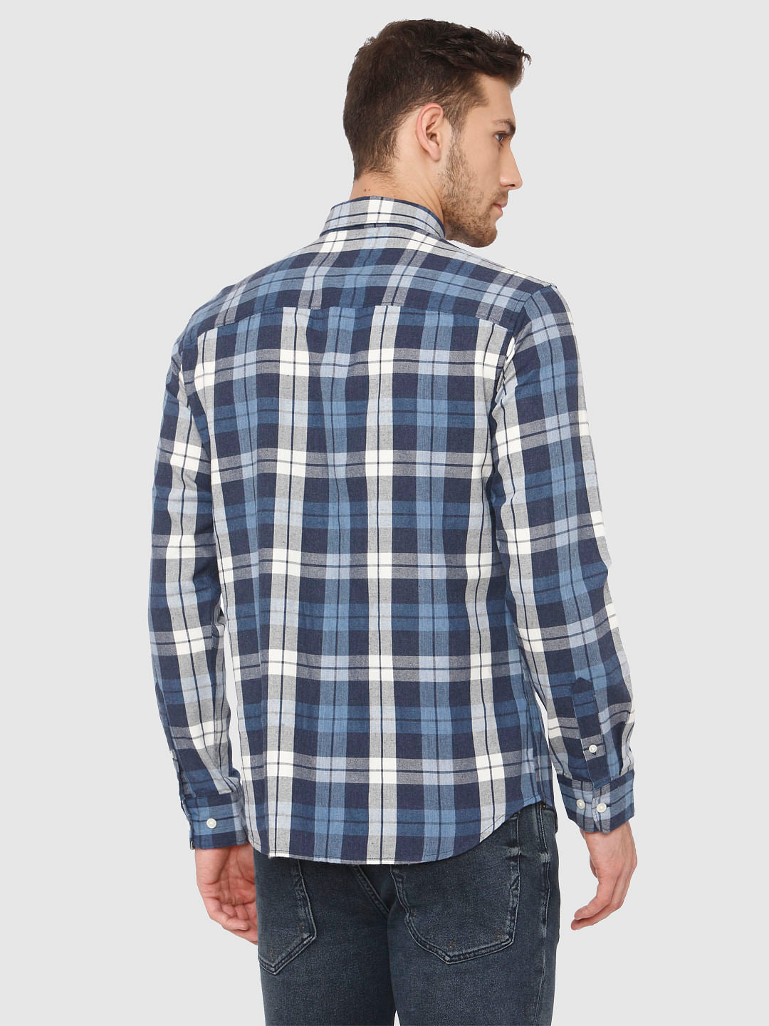 Blue Check Full Sleeves Shirt