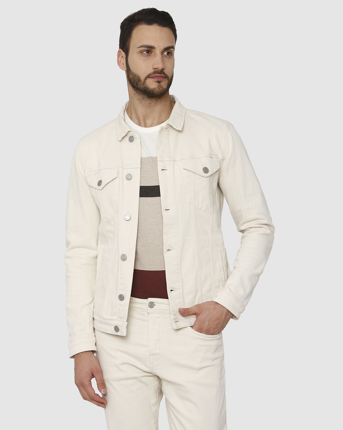 Cream Denim Jacket