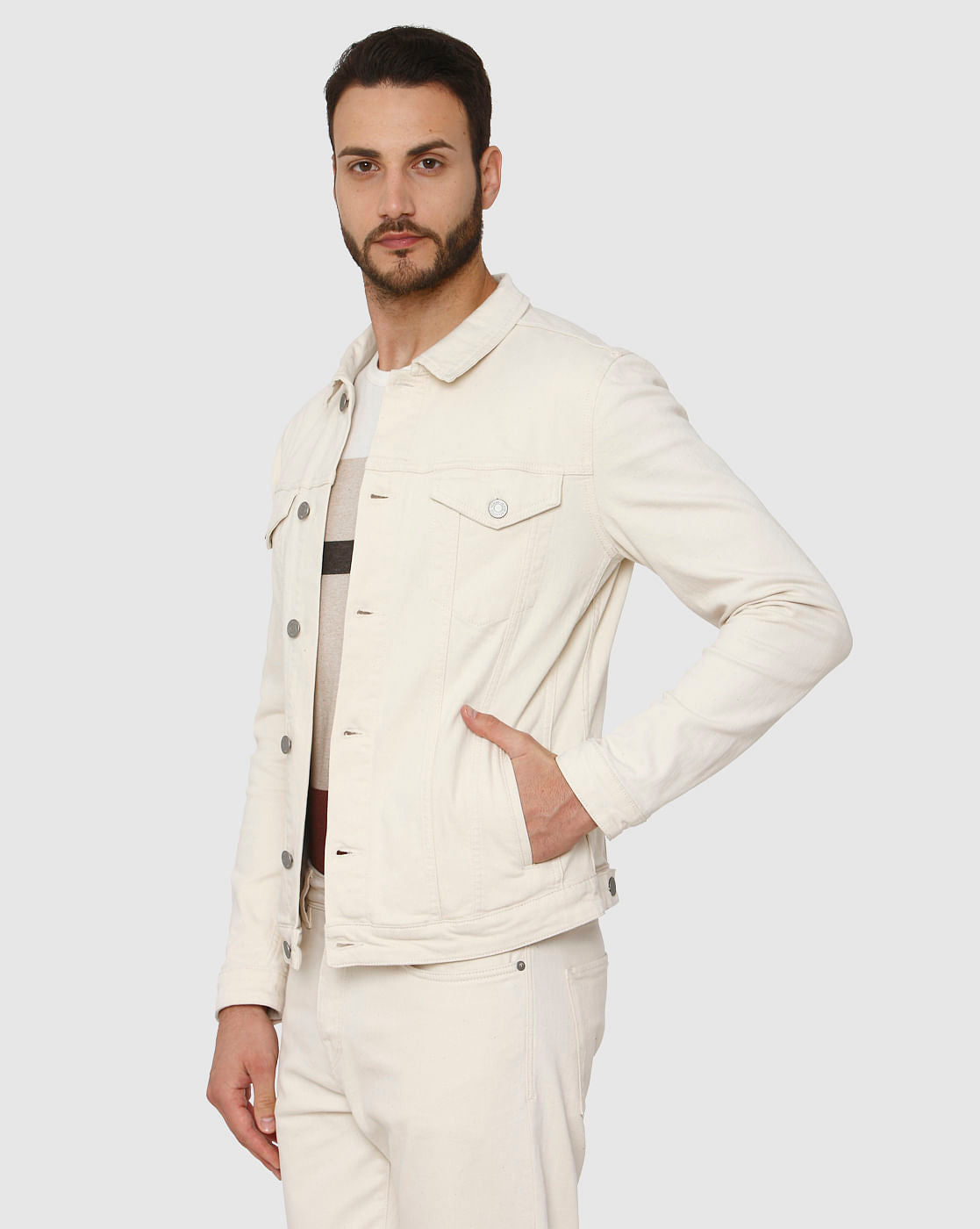 Cream Denim Jacket