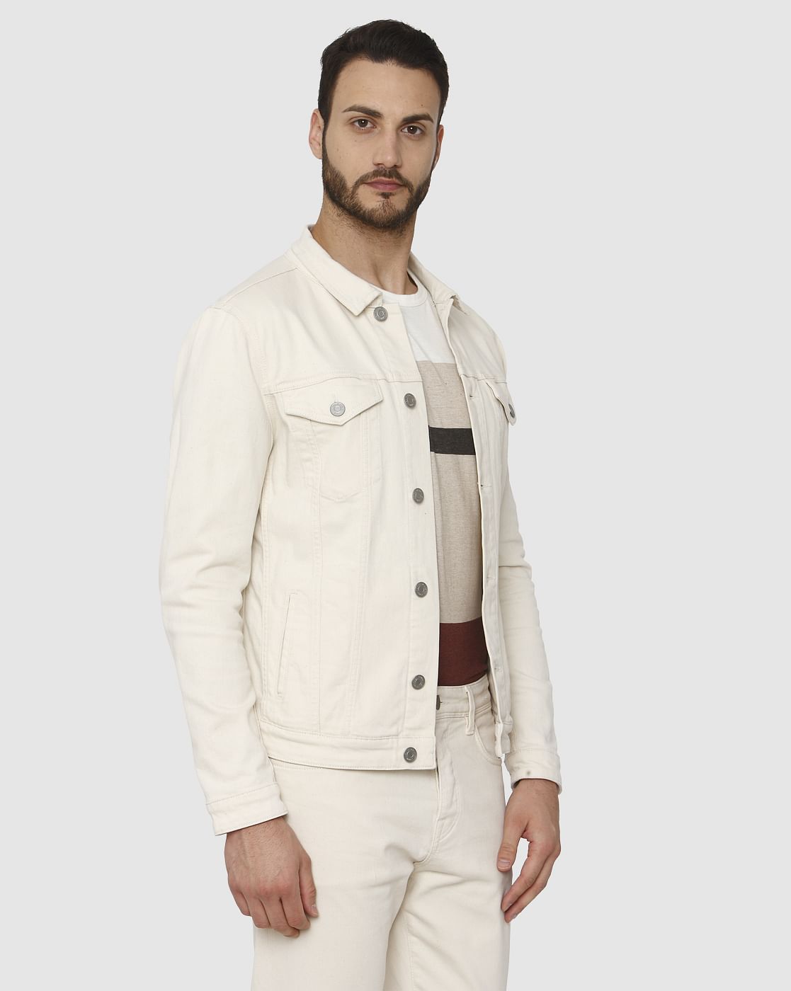 Cream Denim Jacket