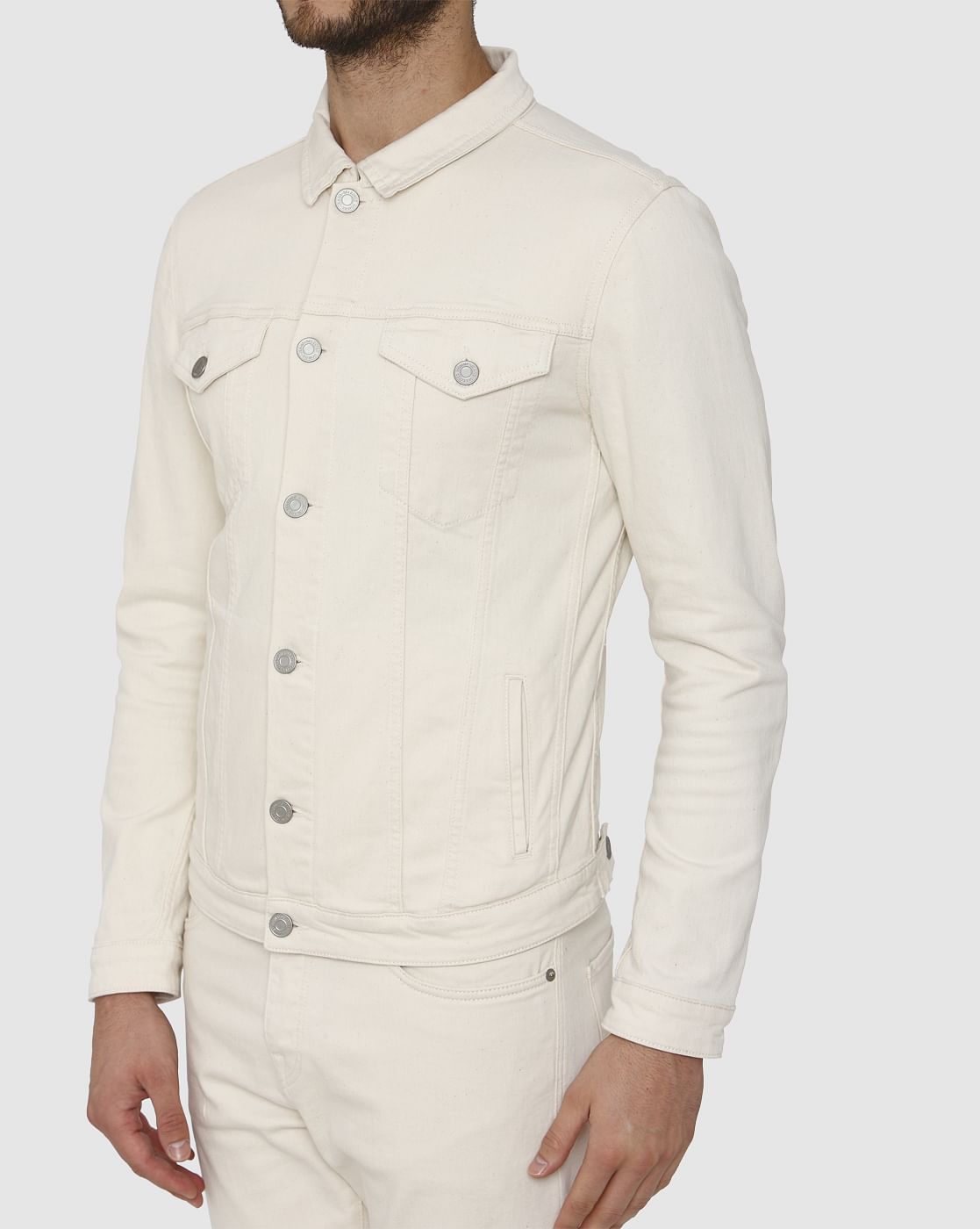 Cream Denim Jacket