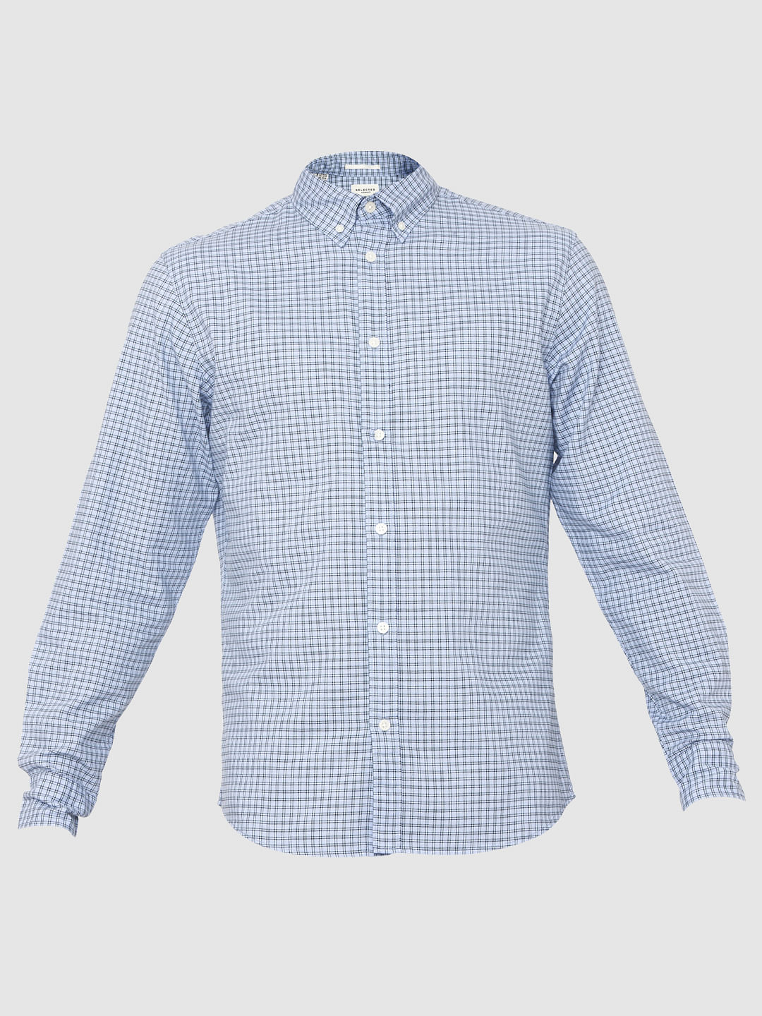 Blue Check Slim Fit Full Sleeves Shirt