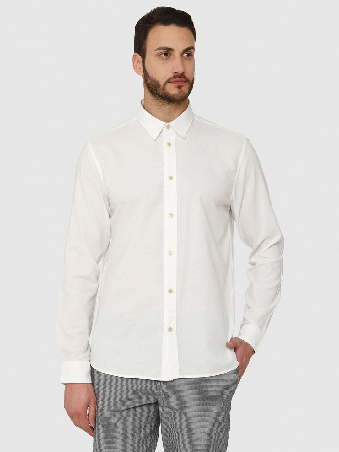 White Full Sleeves Shirt