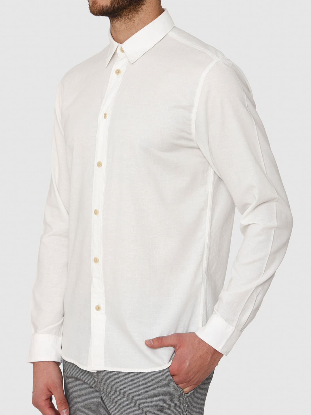 White Full Sleeves Shirt