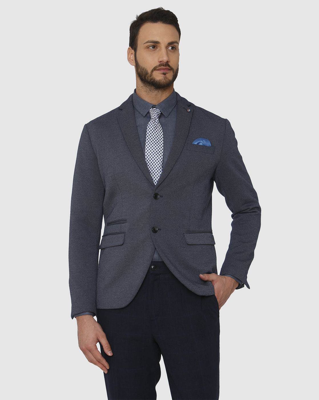 Navy Blue Double Button Blazer