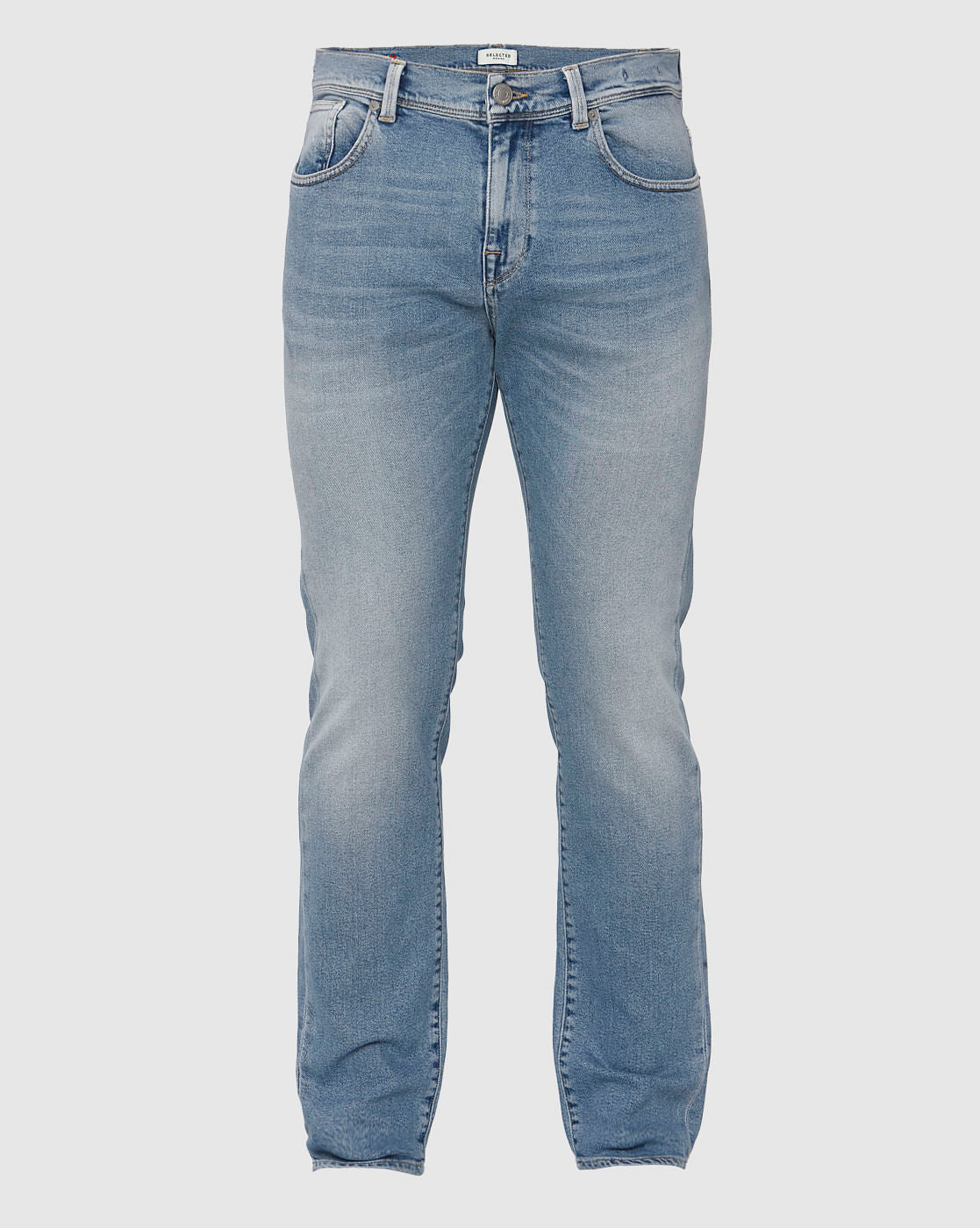 Light Blue Mid Rise Light Fade Leon Slim Fit Jeans