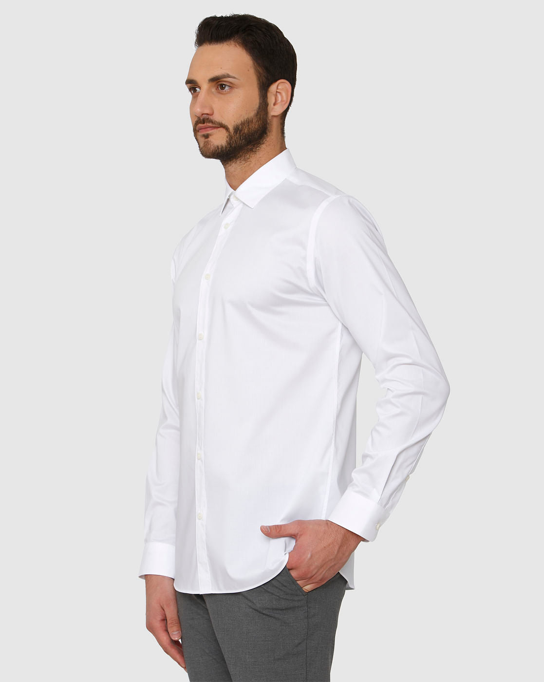 White Regular Fit Full Sleeves Formal Shirt