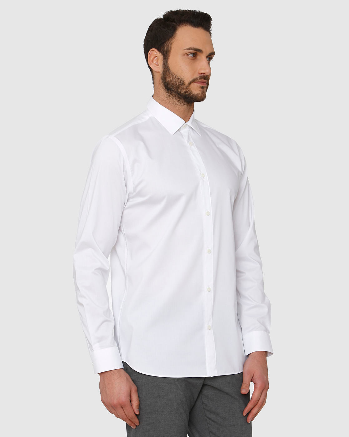 White Regular Fit Full Sleeves Formal Shirt