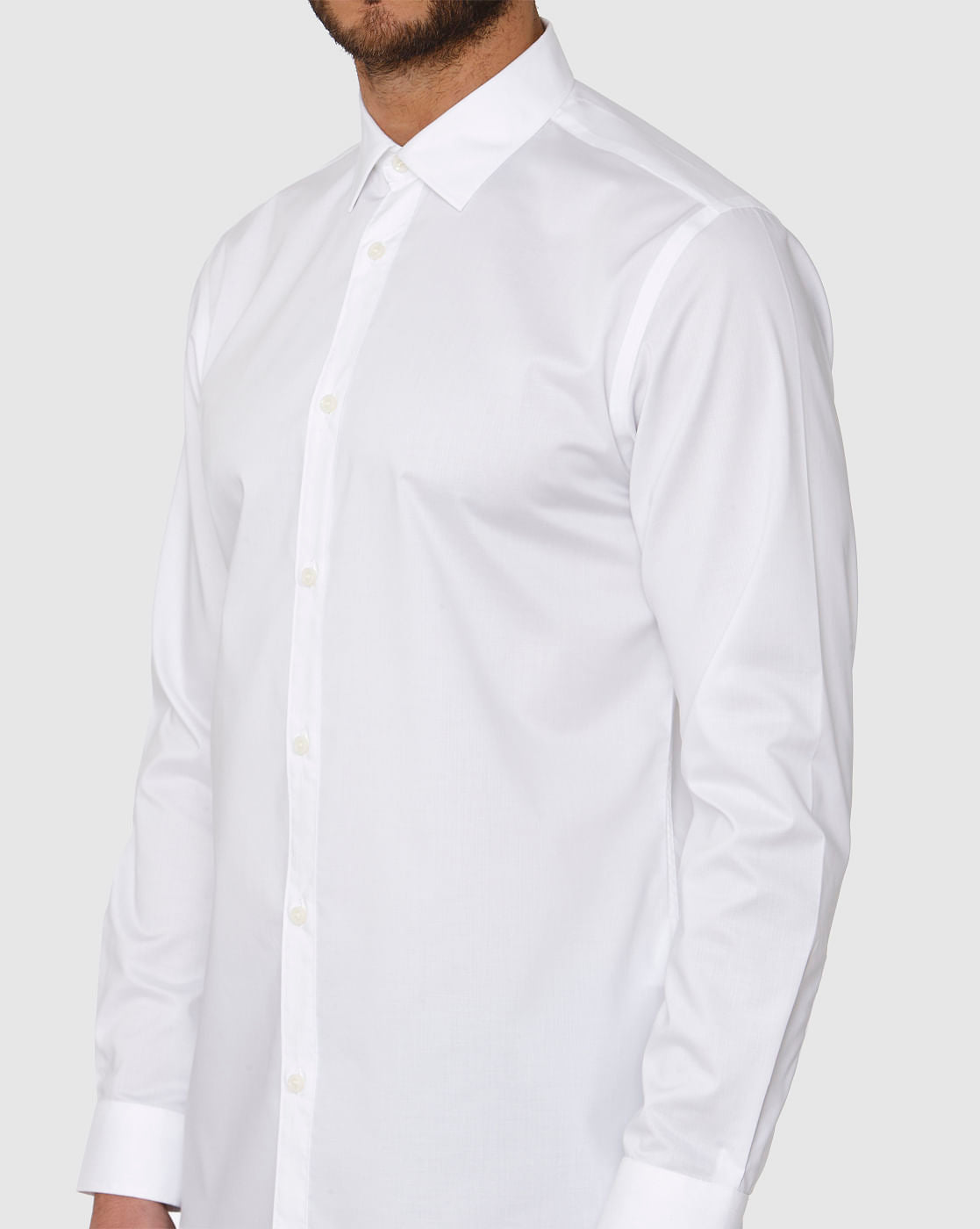 White Regular Fit Full Sleeves Formal Shirt