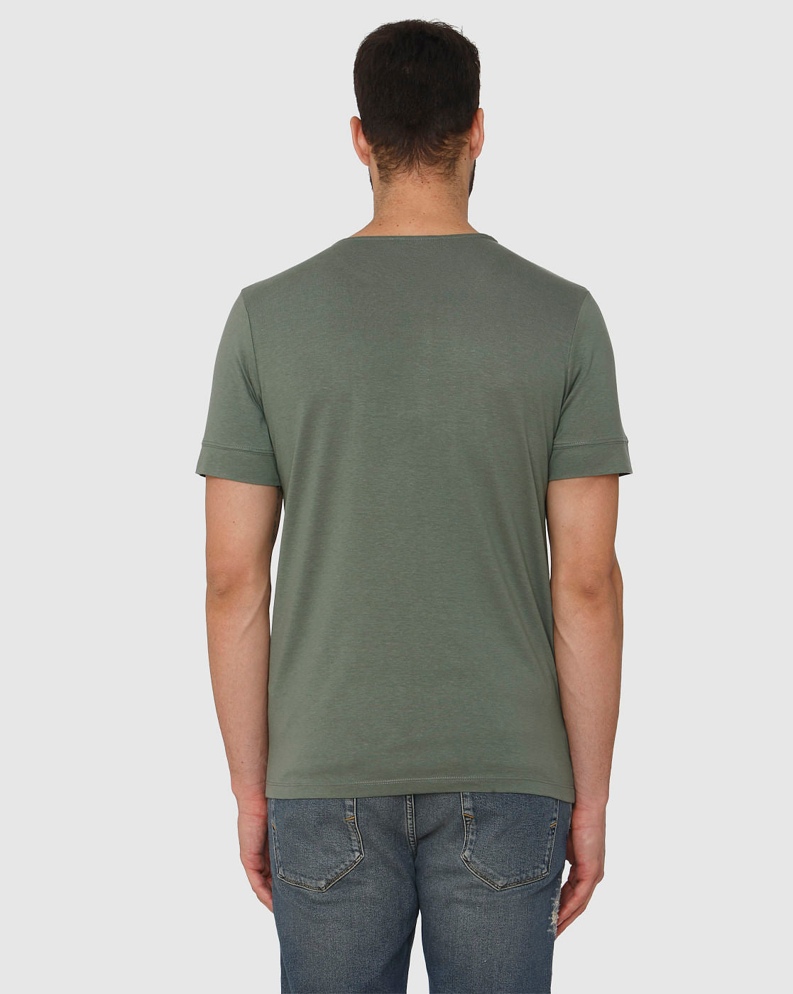 Green Henley Neck T-Shirt