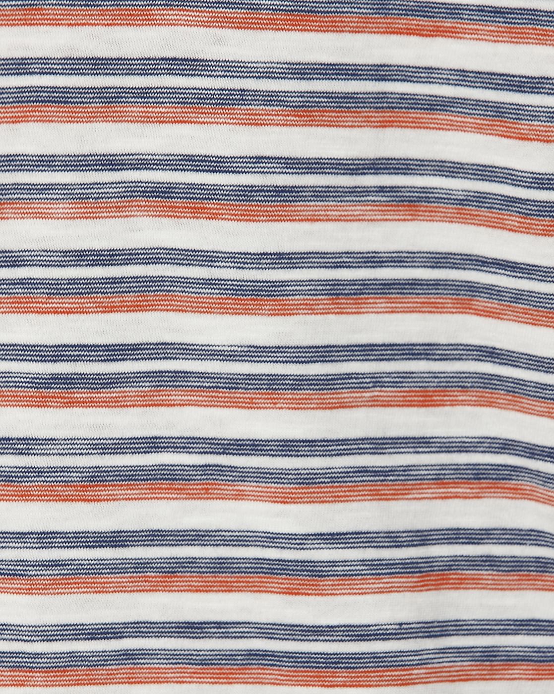 White Striped Contrast Tipping Polo Neck T-Shirt