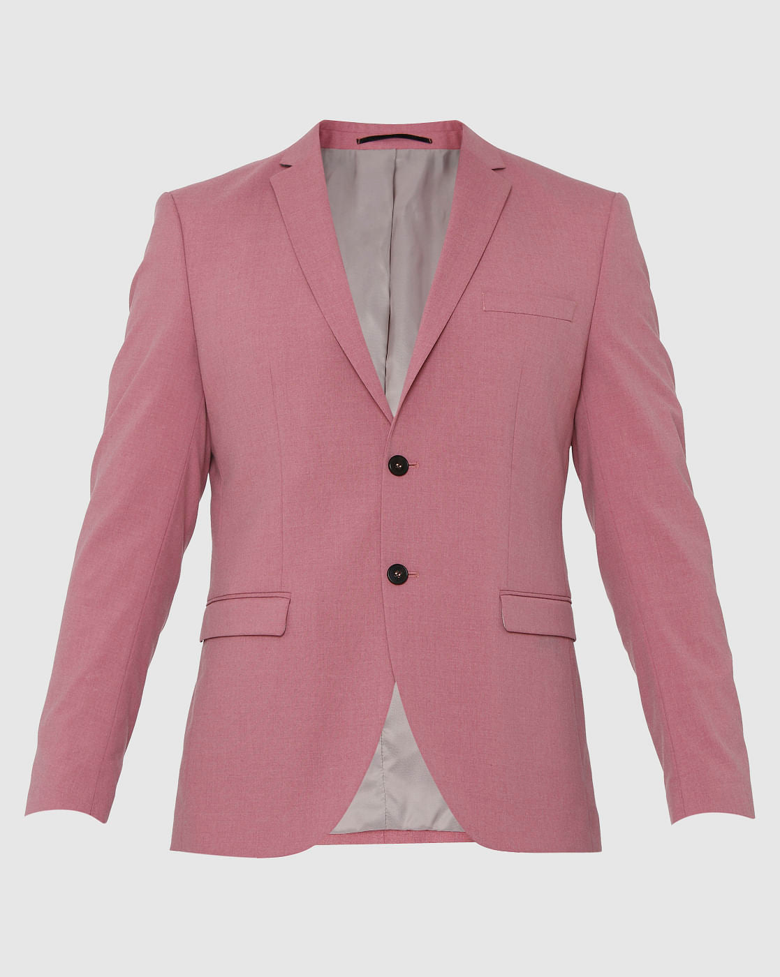 Pink Double Button Slim Fit Formal Blazer