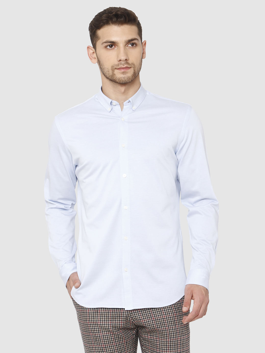 Light Blue Slim Fit Full Sleeves Shirt