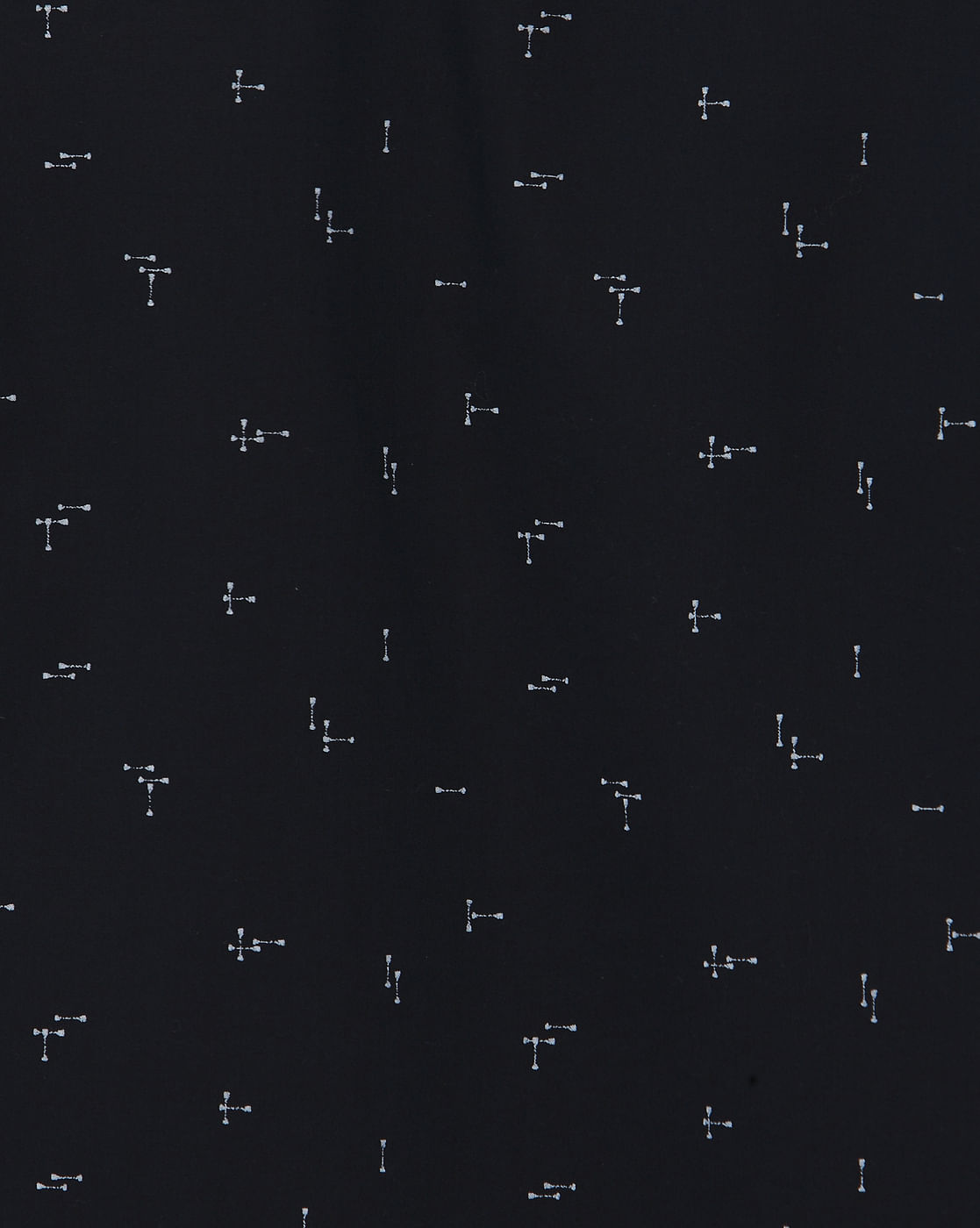 Navy Blue All Over Printed Regular Fit Short Sleeves Shirt