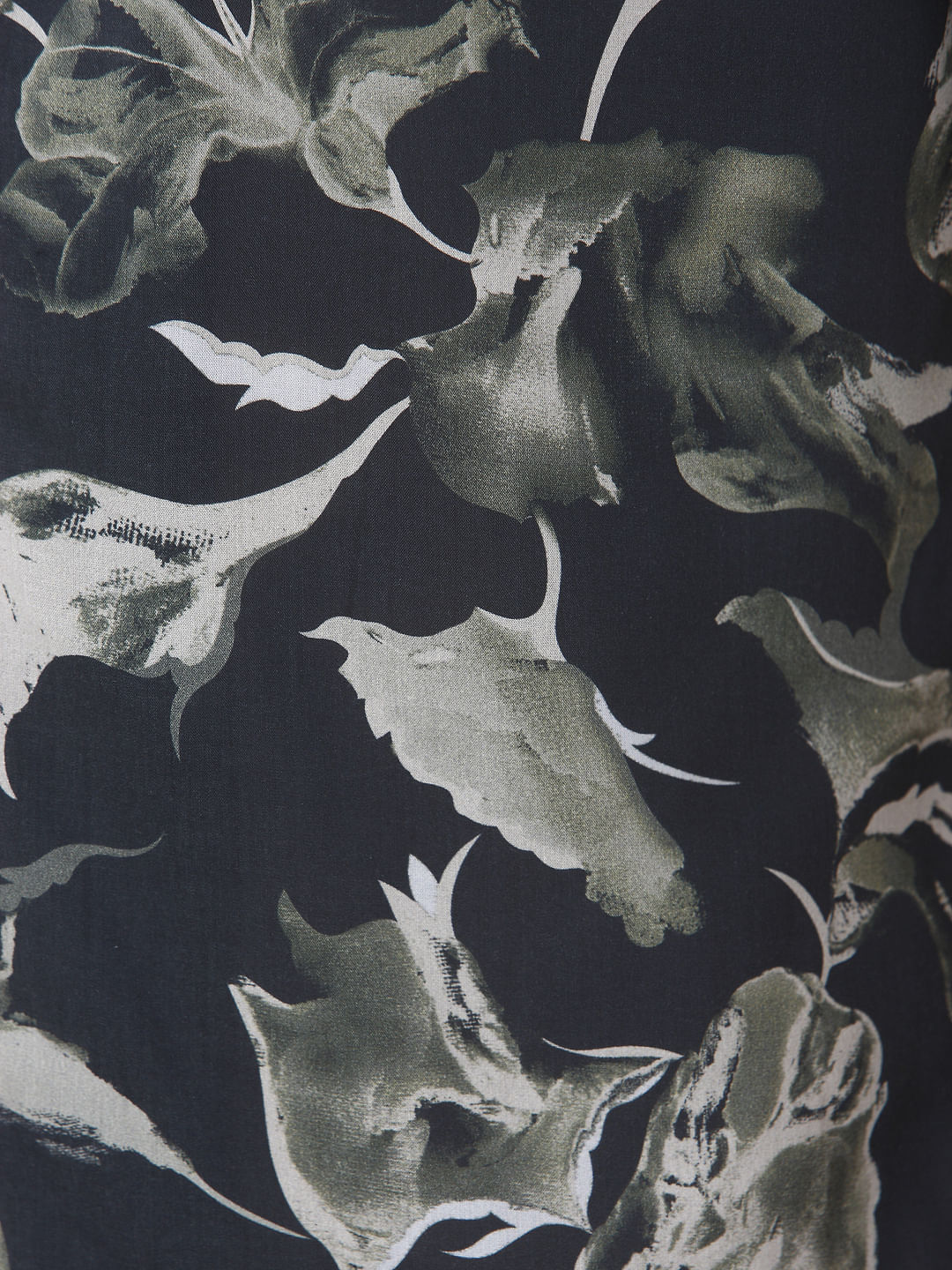 Black All Over Print Short Sleeves Shirt