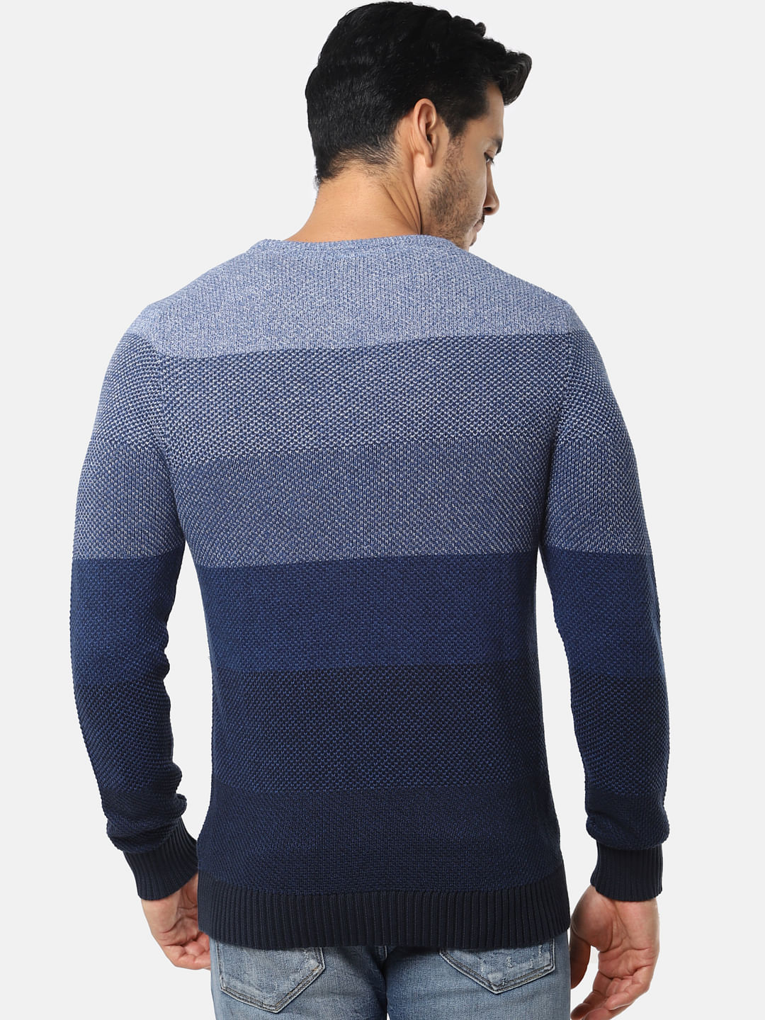 Blue Colourblocked Pullover
