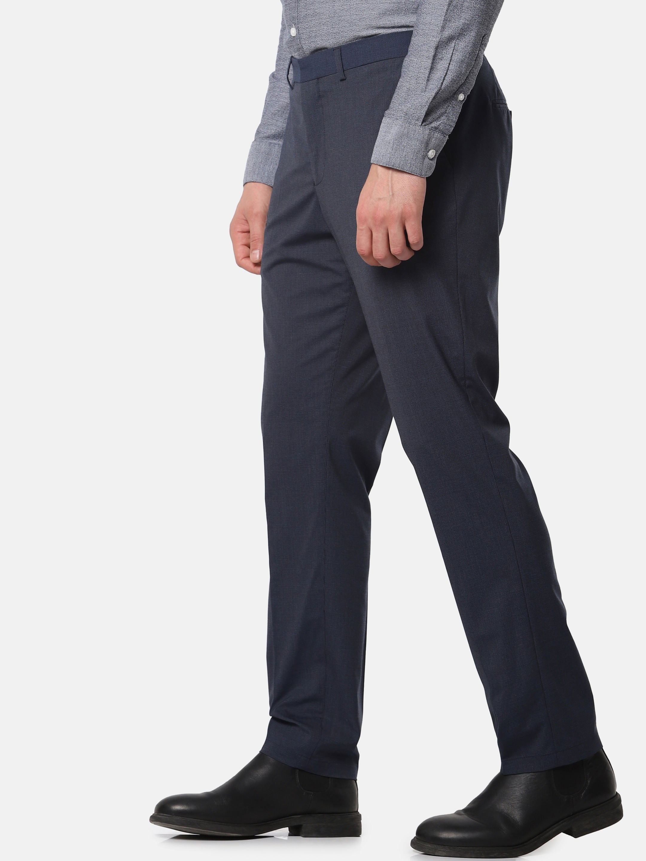 Navy Blue Slim Fit Trousers