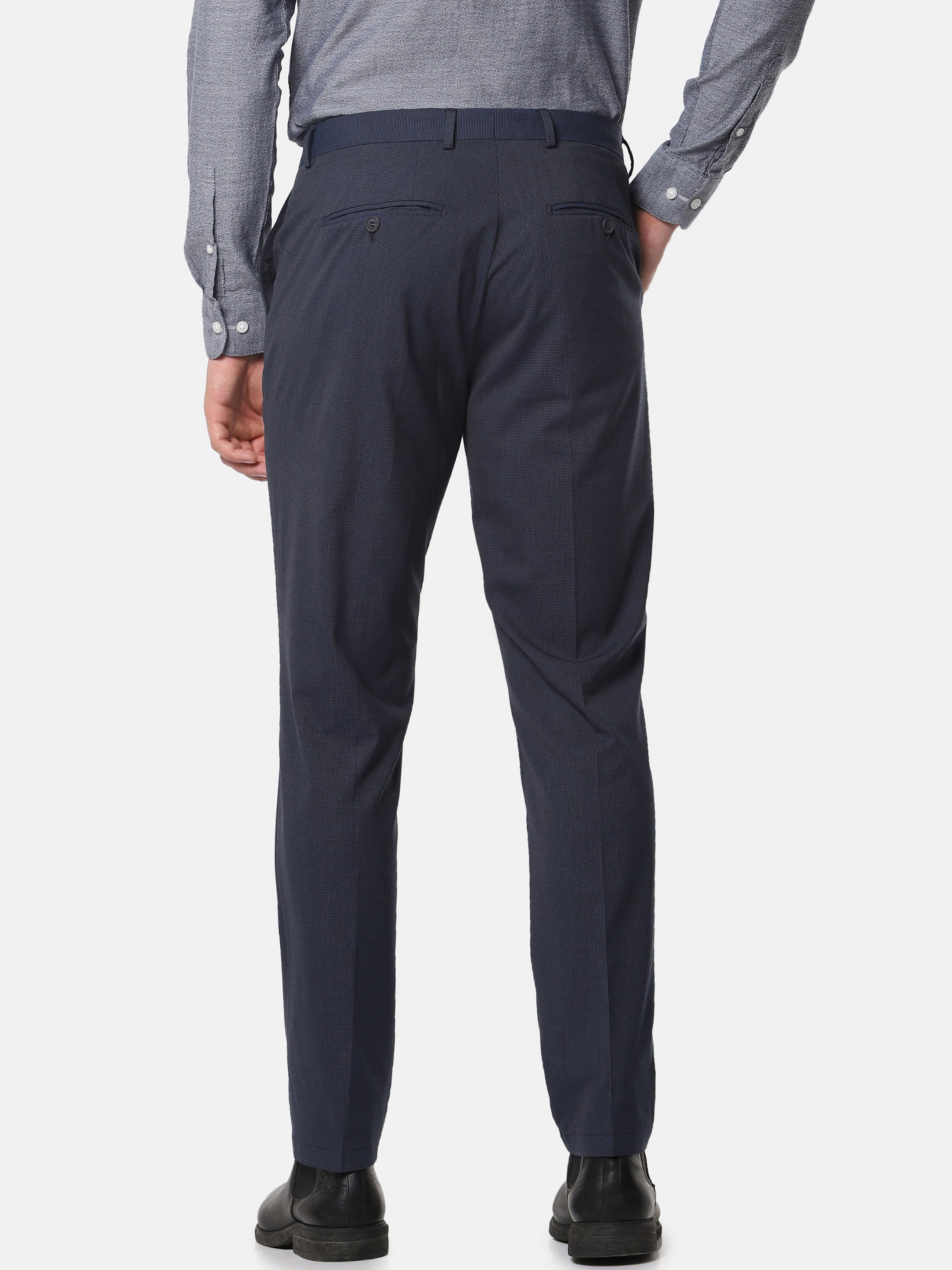 Navy Blue Slim Fit Trousers