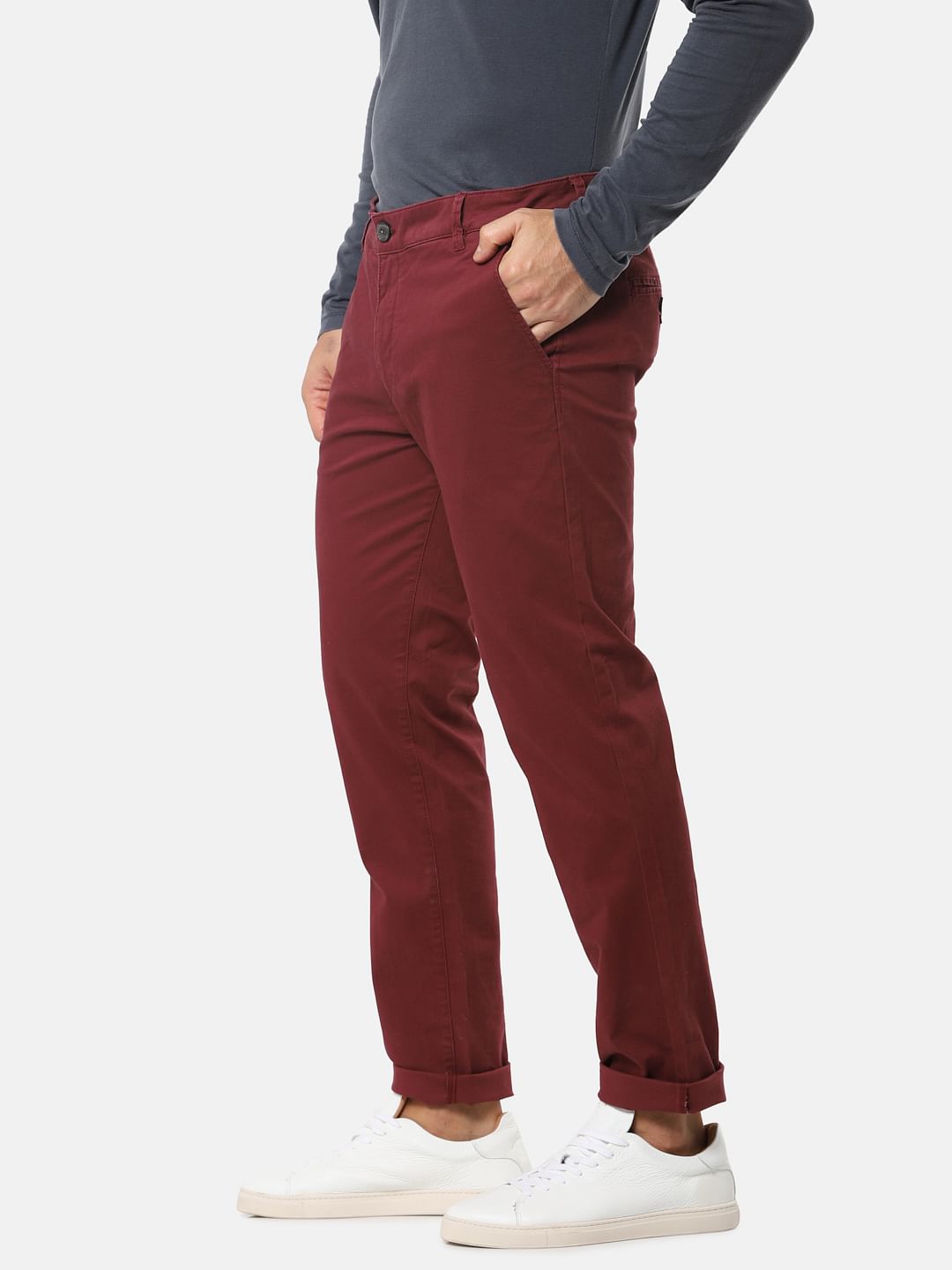 Red Slim Fit Chinos