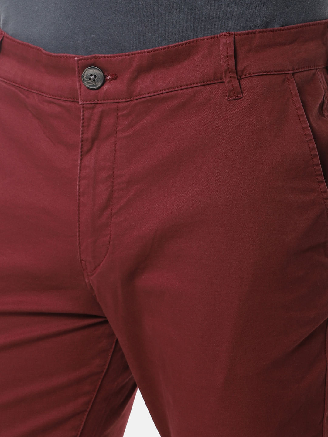 Red Slim Fit Chinos