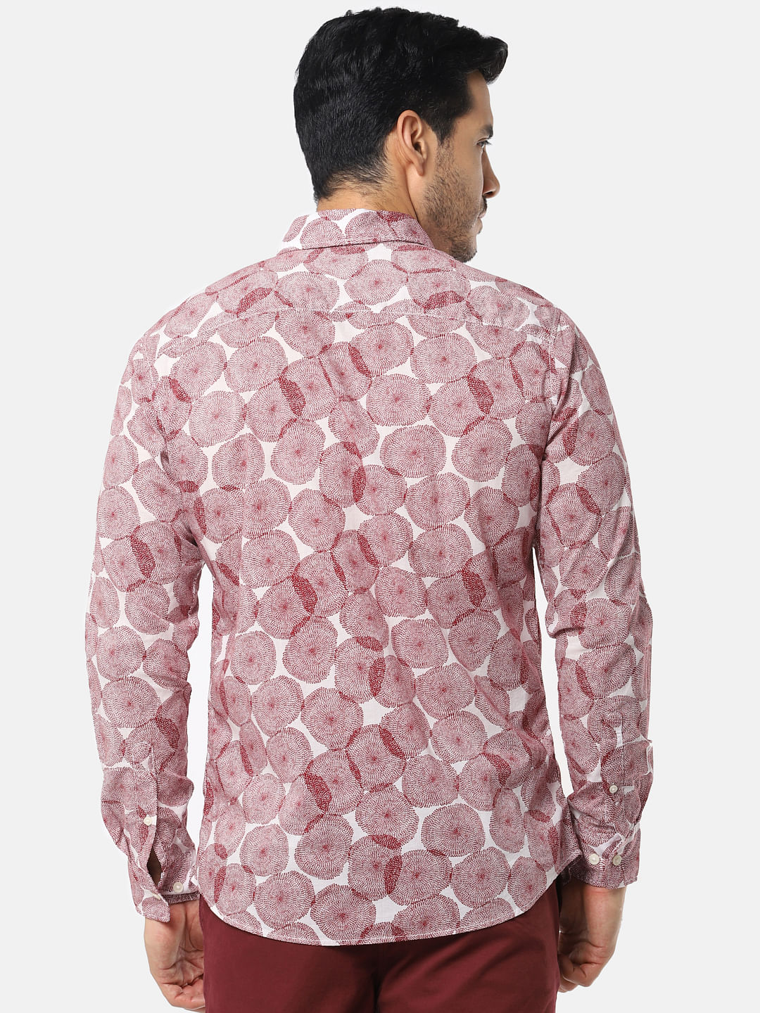 Red All Over Print Full Sleeves Shirt