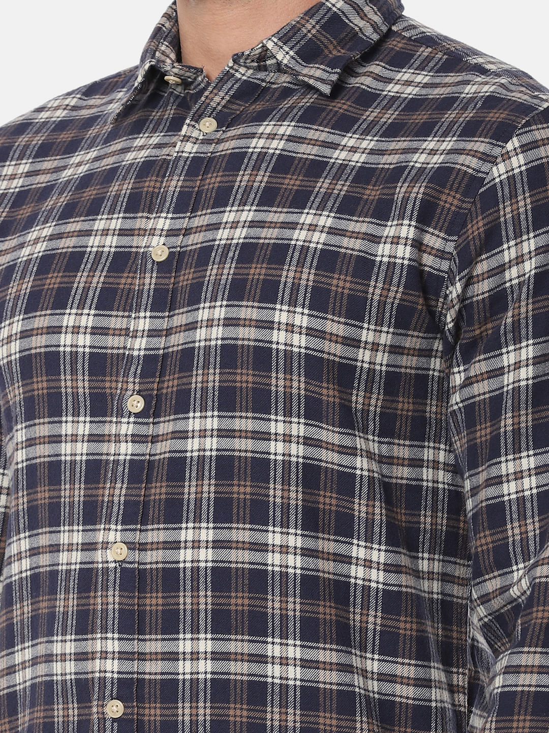 Dark Blue Check Full Sleeves Shirt