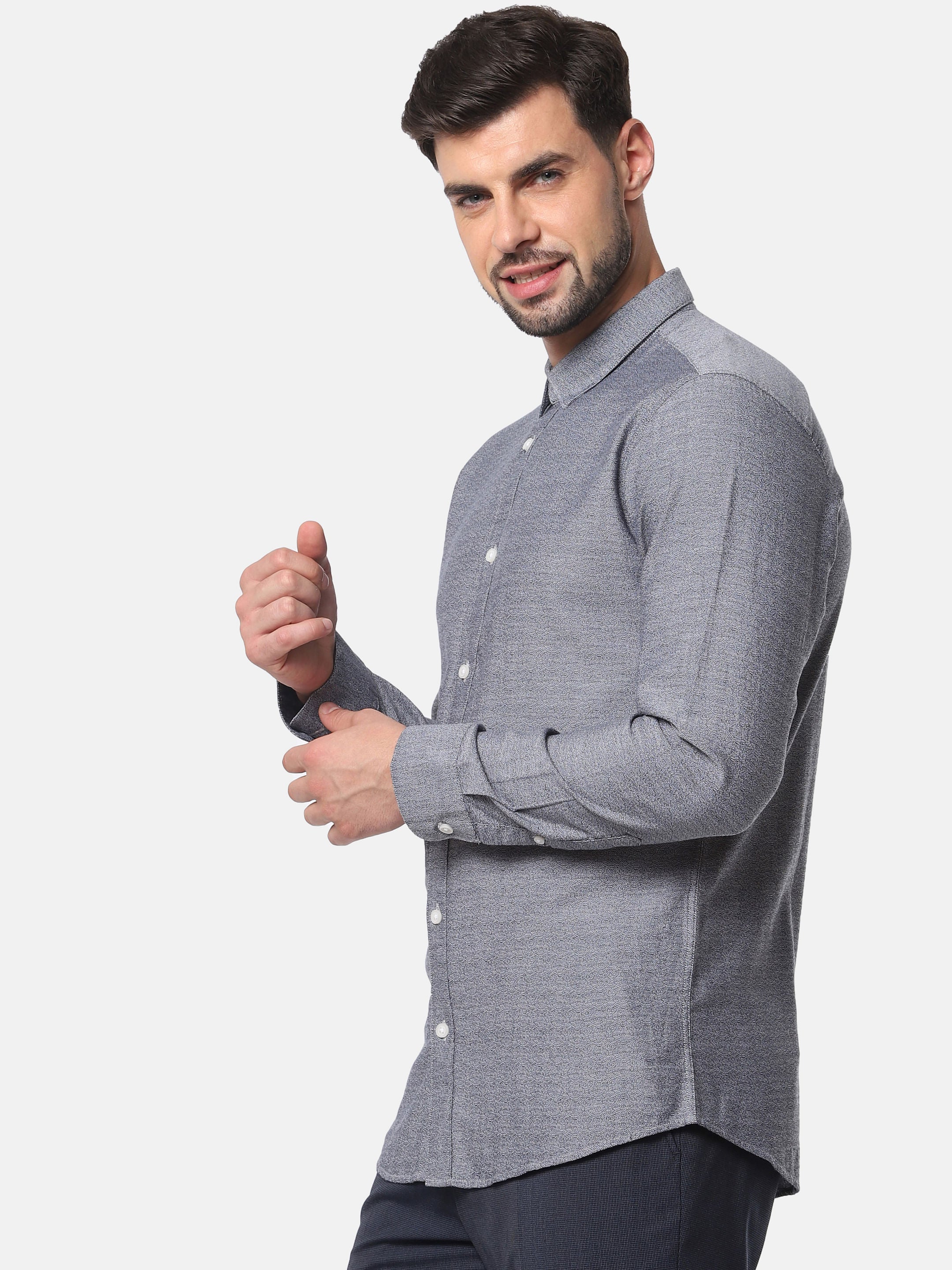 Grey Formal Full Sleeves Shirt