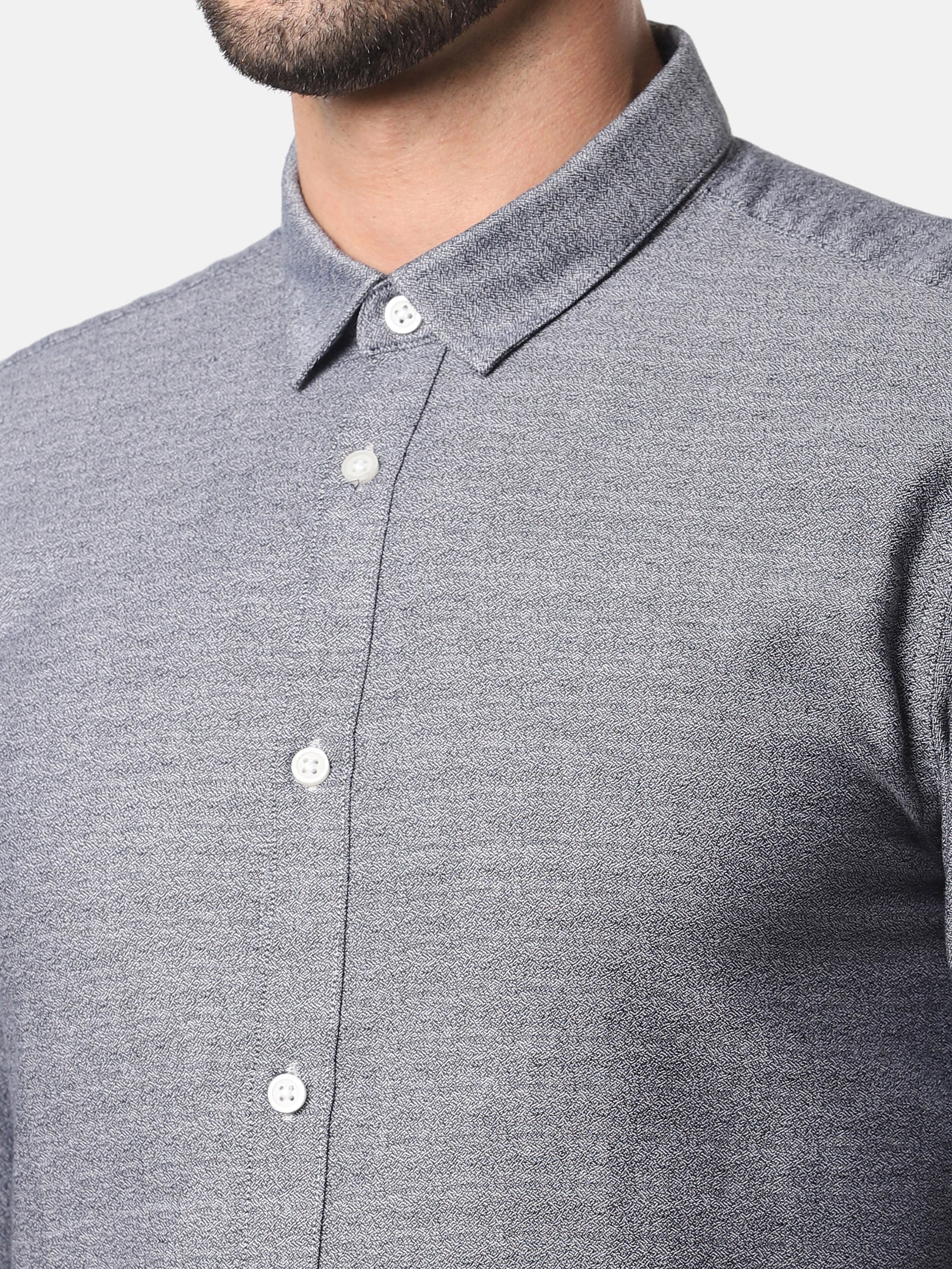 Grey Formal Full Sleeves Shirt