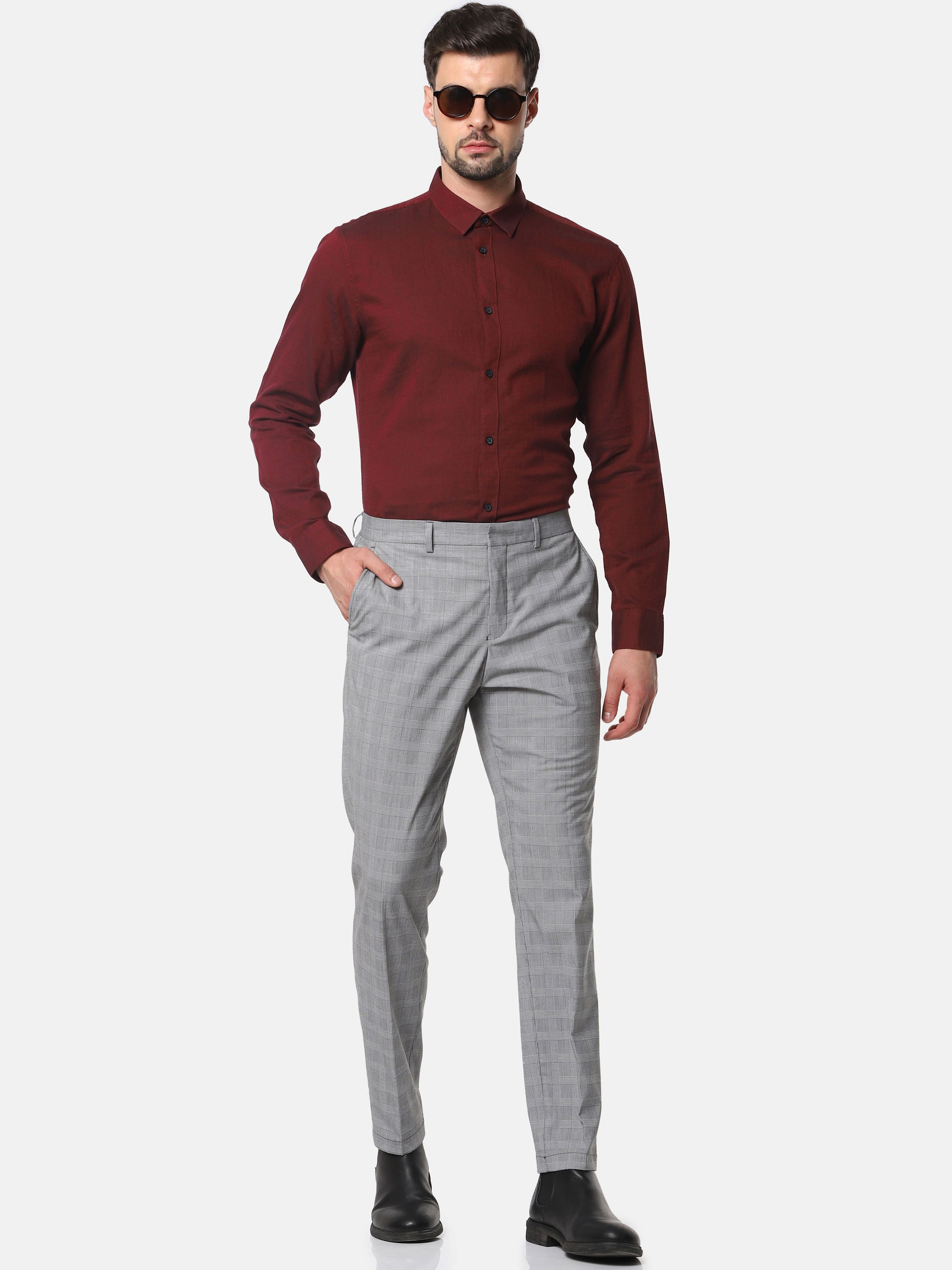Red Formal Full Sleeves Shirt
