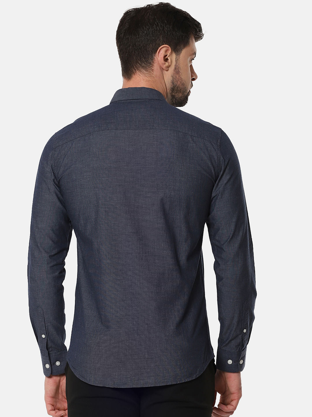 Navy Blue Slim Fit Full Sleeves Shirt