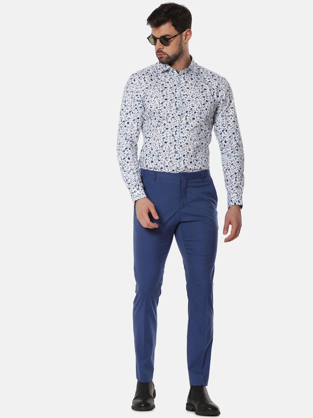 White All Over Print Full Sleeves Shirt