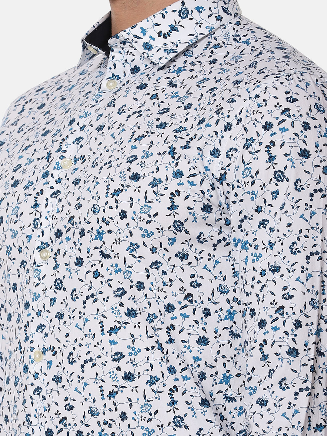 White All Over Print Full Sleeves Shirt